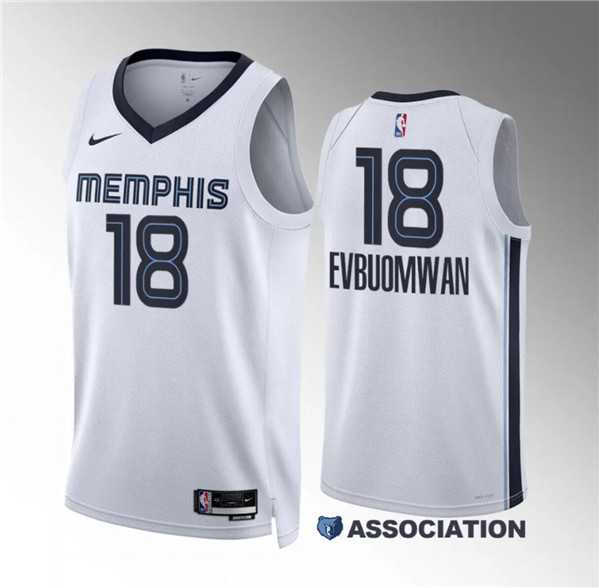 Men%27s Memphis Grizzlies #18 Tosan Evbuomwan White Association Edition Stitched Jersey Dzhi